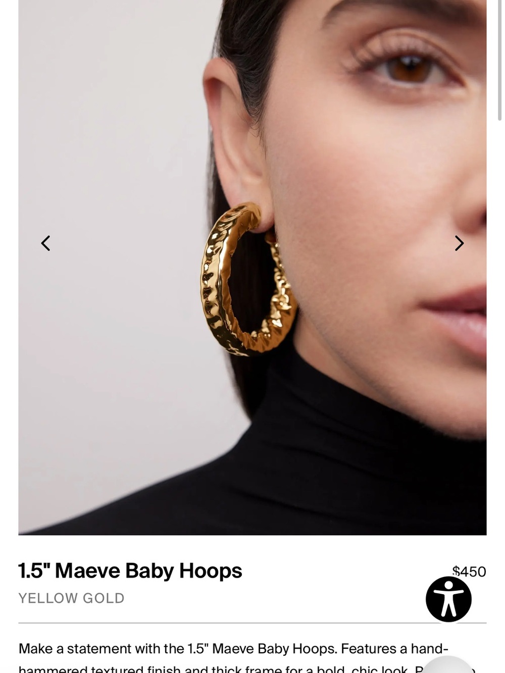Jennifer Fisher Gold Textured Maeve Hoop Earrings